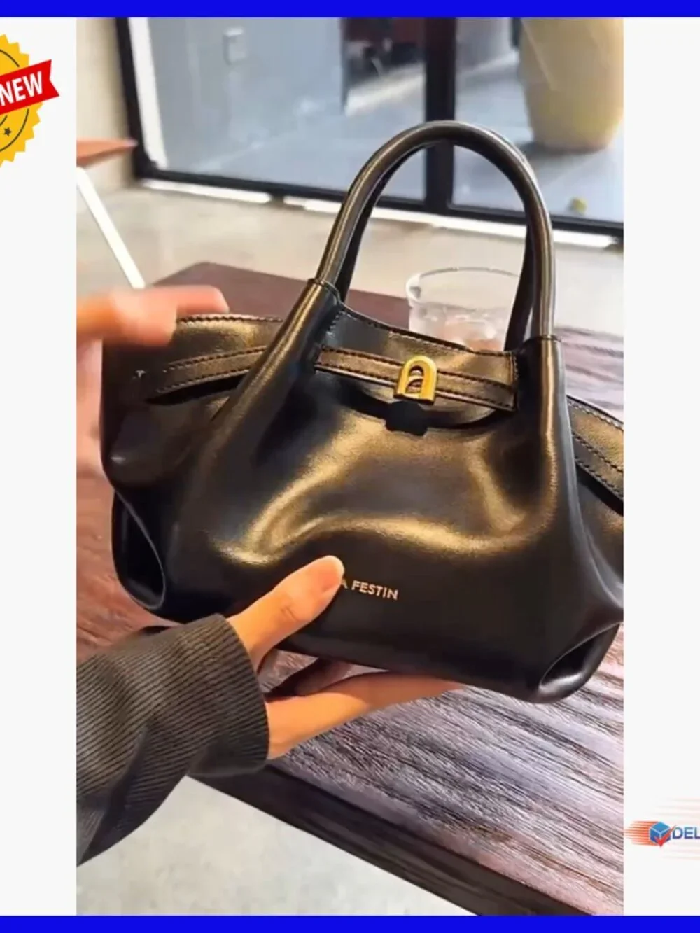 Small Genuine Leather Hobo Satchel Purse with Detachable Strap